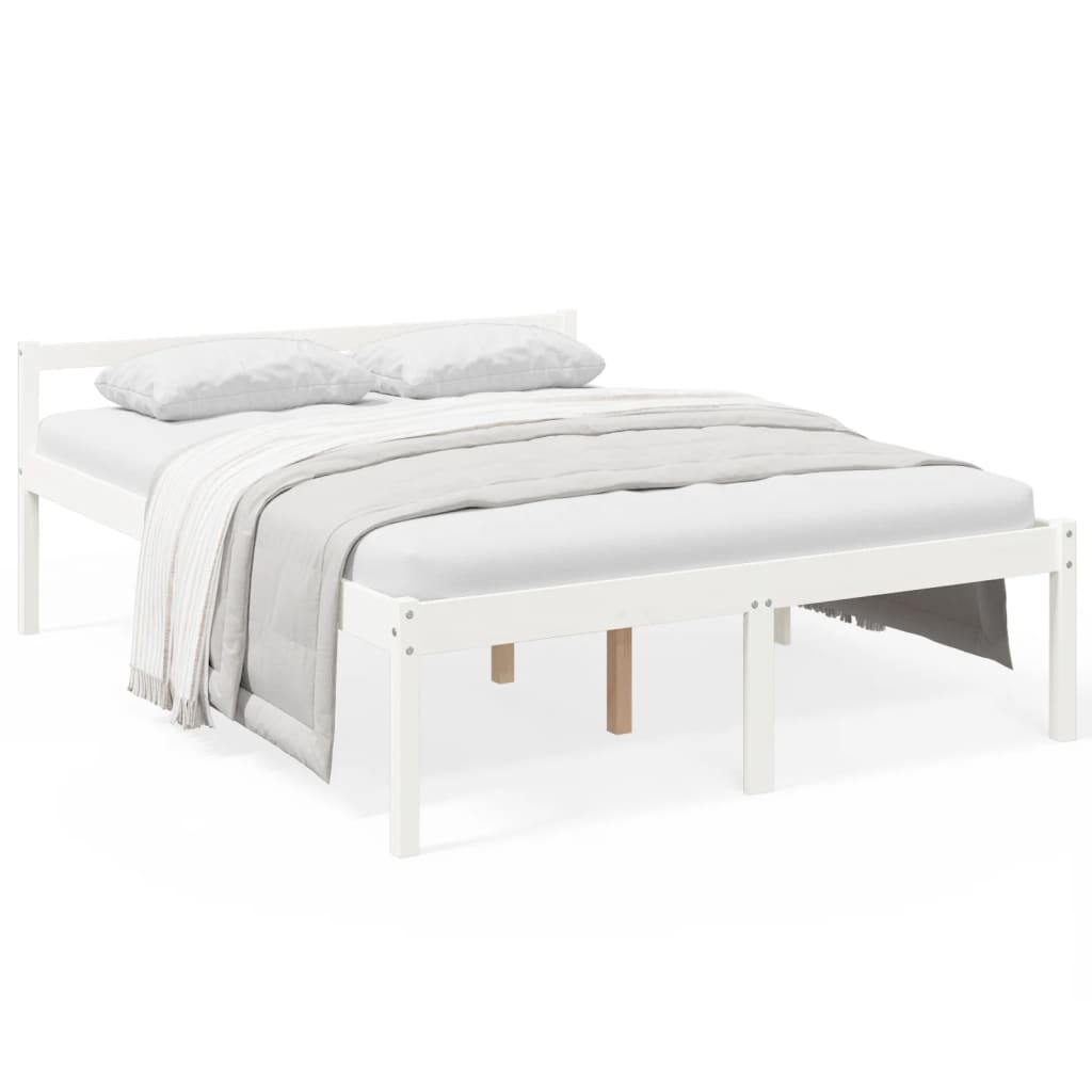 vidaXL Senior Bed without Mattress White 160x200cm Solid Wood Pine