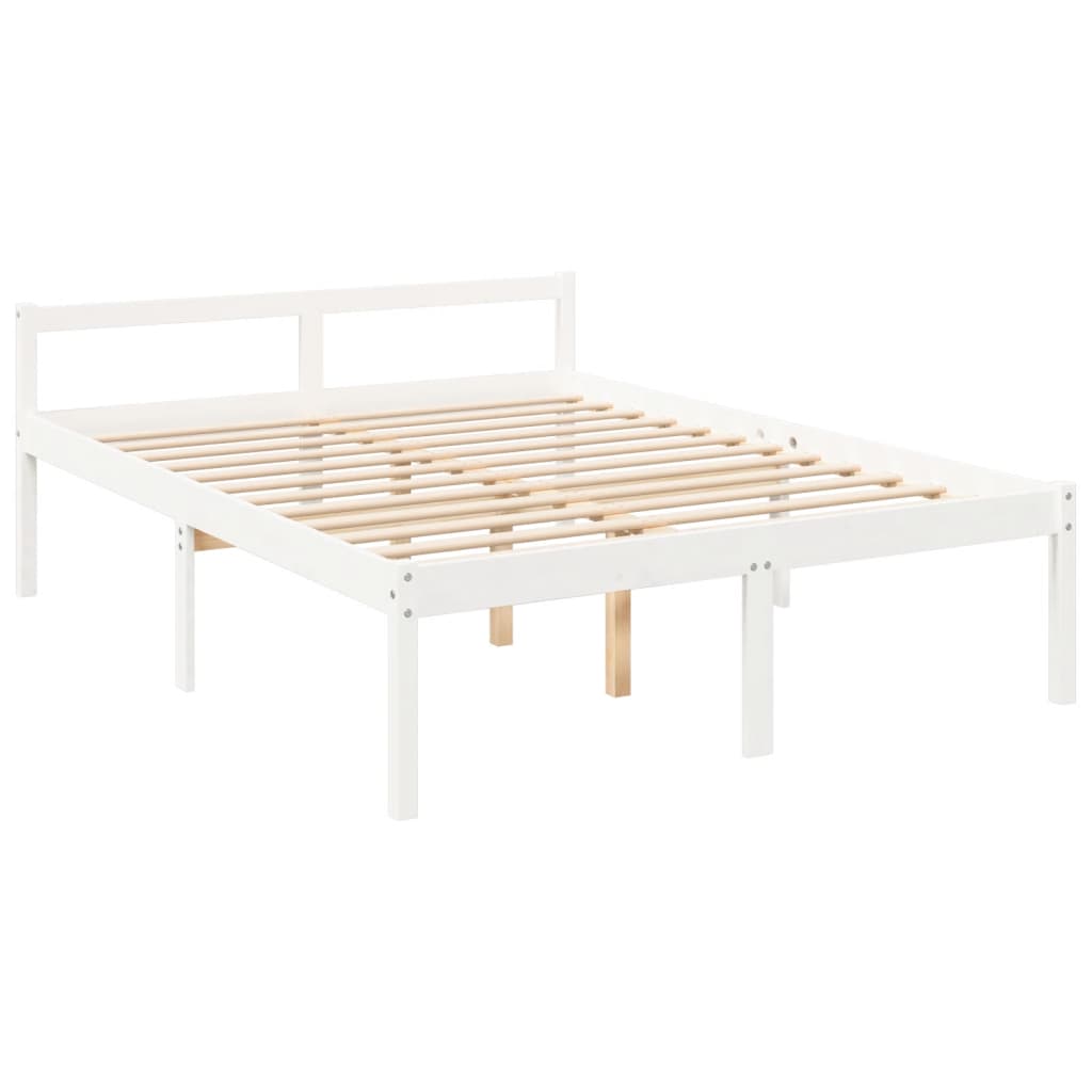 vidaXL Senior Bed without Mattress White 160x200cm Solid Wood Pine