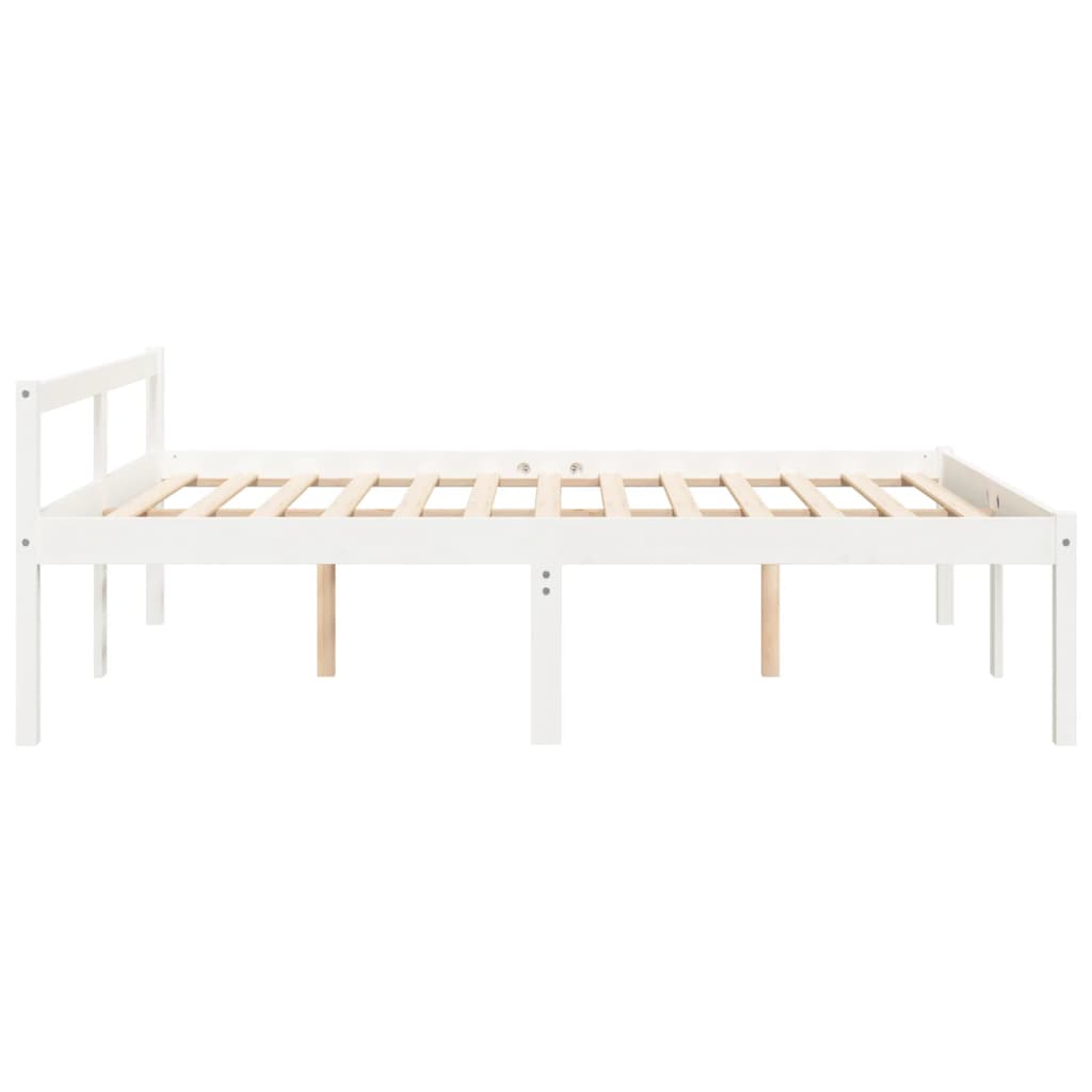 vidaXL Senior Bed without Mattress White 160x200cm Solid Wood Pine