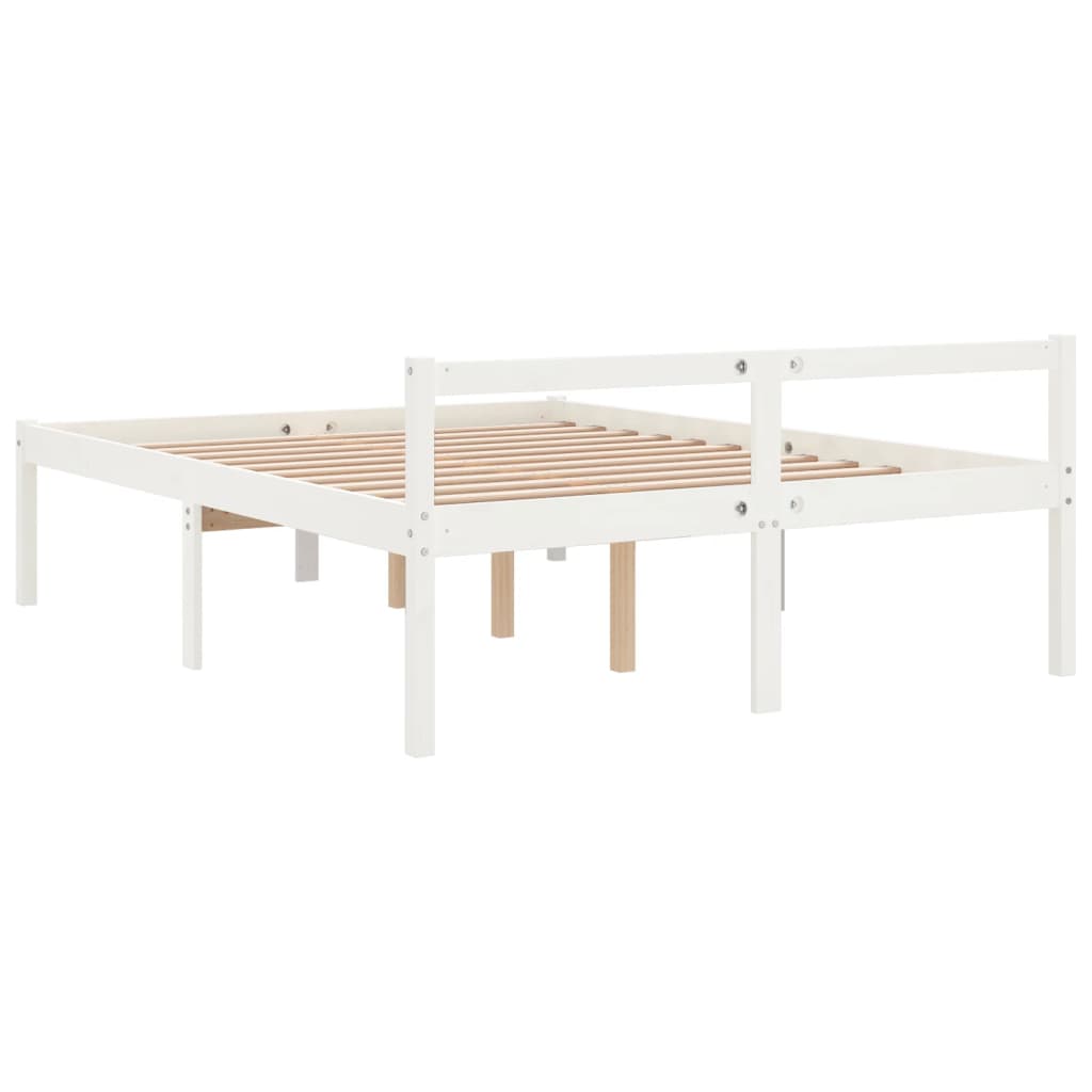 vidaXL Senior Bed without Mattress White 160x200cm Solid Wood Pine