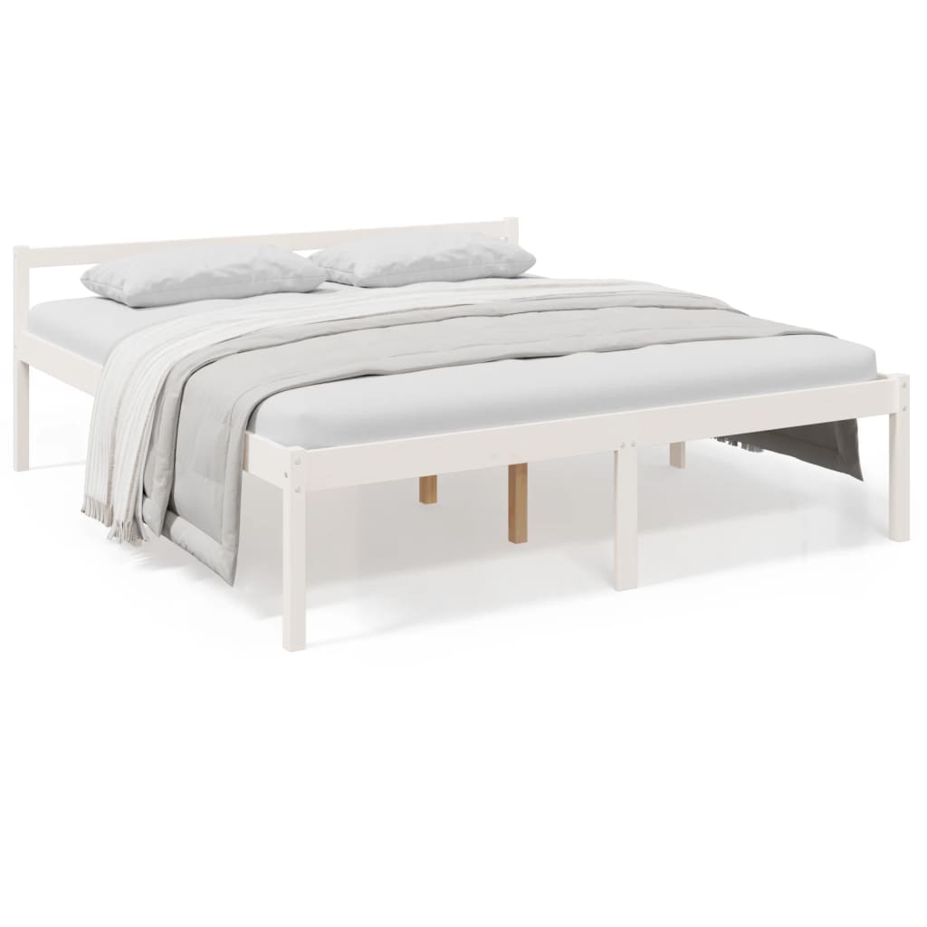 vidaXL Senior Bed without Mattress White 180x200cm Super King Size