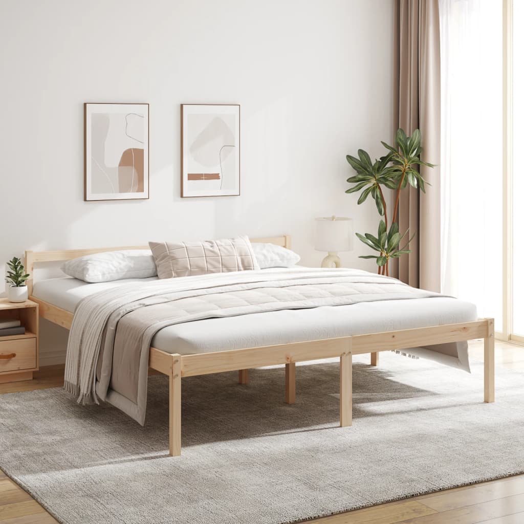 Senior Bed without Mattress 200x200cm Solid Wood Pine