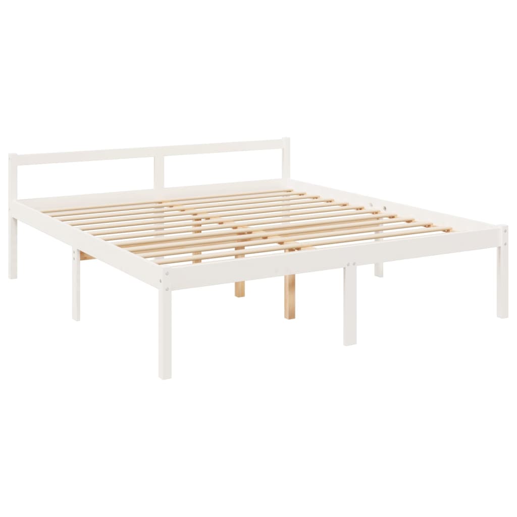 vidaXL Senior Bed without Mattress White 200x200cm Solid Wood Pine