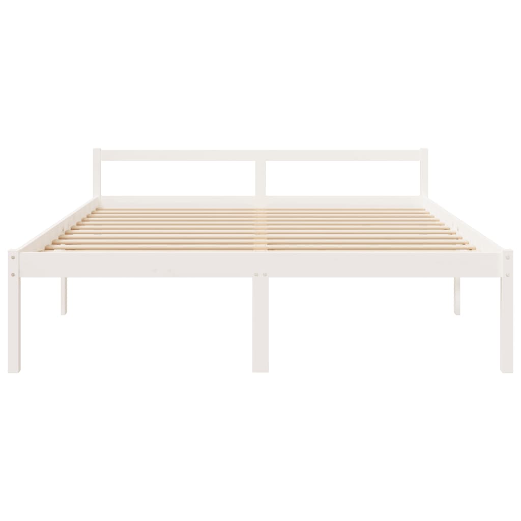 vidaXL Senior Bed without Mattress White 200x200cm Solid Wood Pine