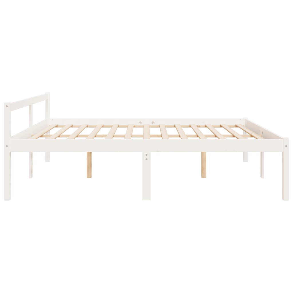 vidaXL Senior Bed without Mattress White 200x200cm Solid Wood Pine