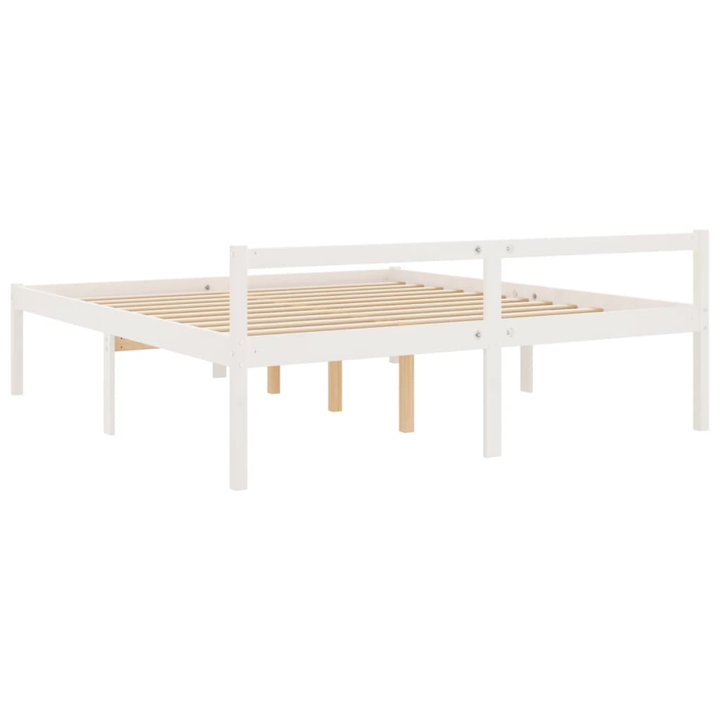 vidaXL Senior Bed without Mattress White 200x200cm Solid Wood Pine