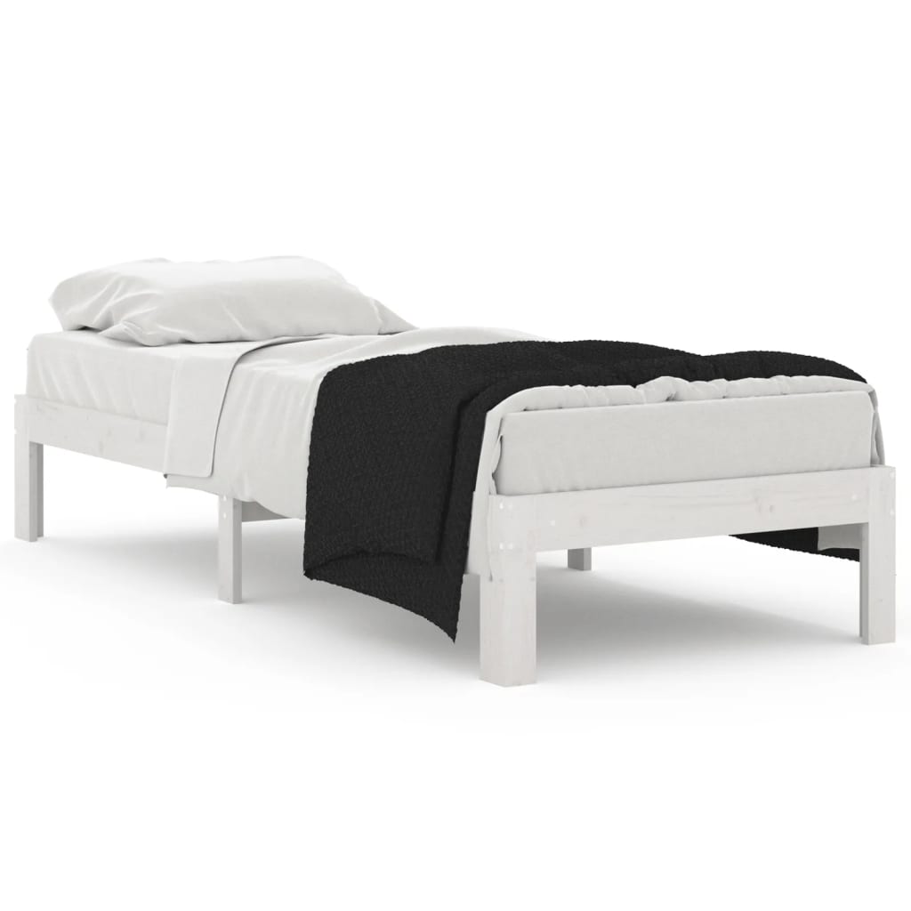 vidaXL Bed Frame without Mattress White 75x190cm Small Single