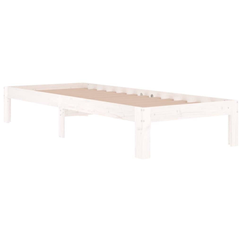 vidaXL Bed Frame without Mattress White 75x190cm Small Single