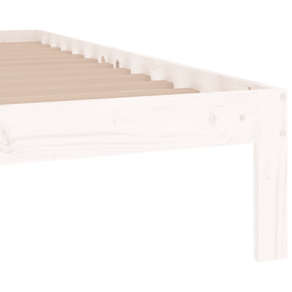 vidaXL Bed Frame without Mattress White 75x190cm Small Single