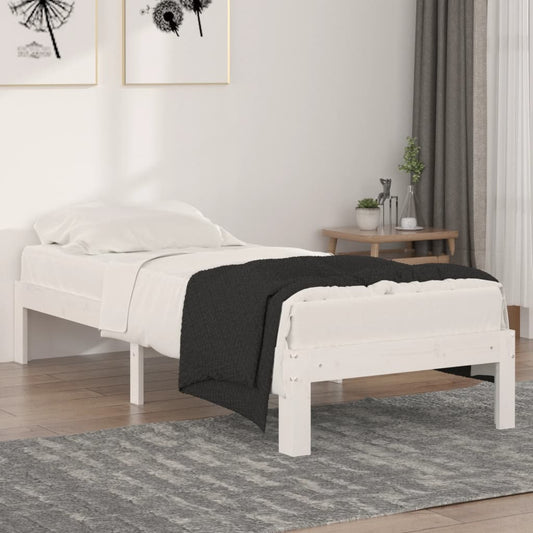 vidaXL Bed Frame without Mattress White 75x190cm Small Single