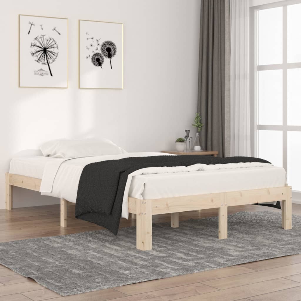 vidaXL Bed Frame without Mattress Solid Wood Pine 120x200cm