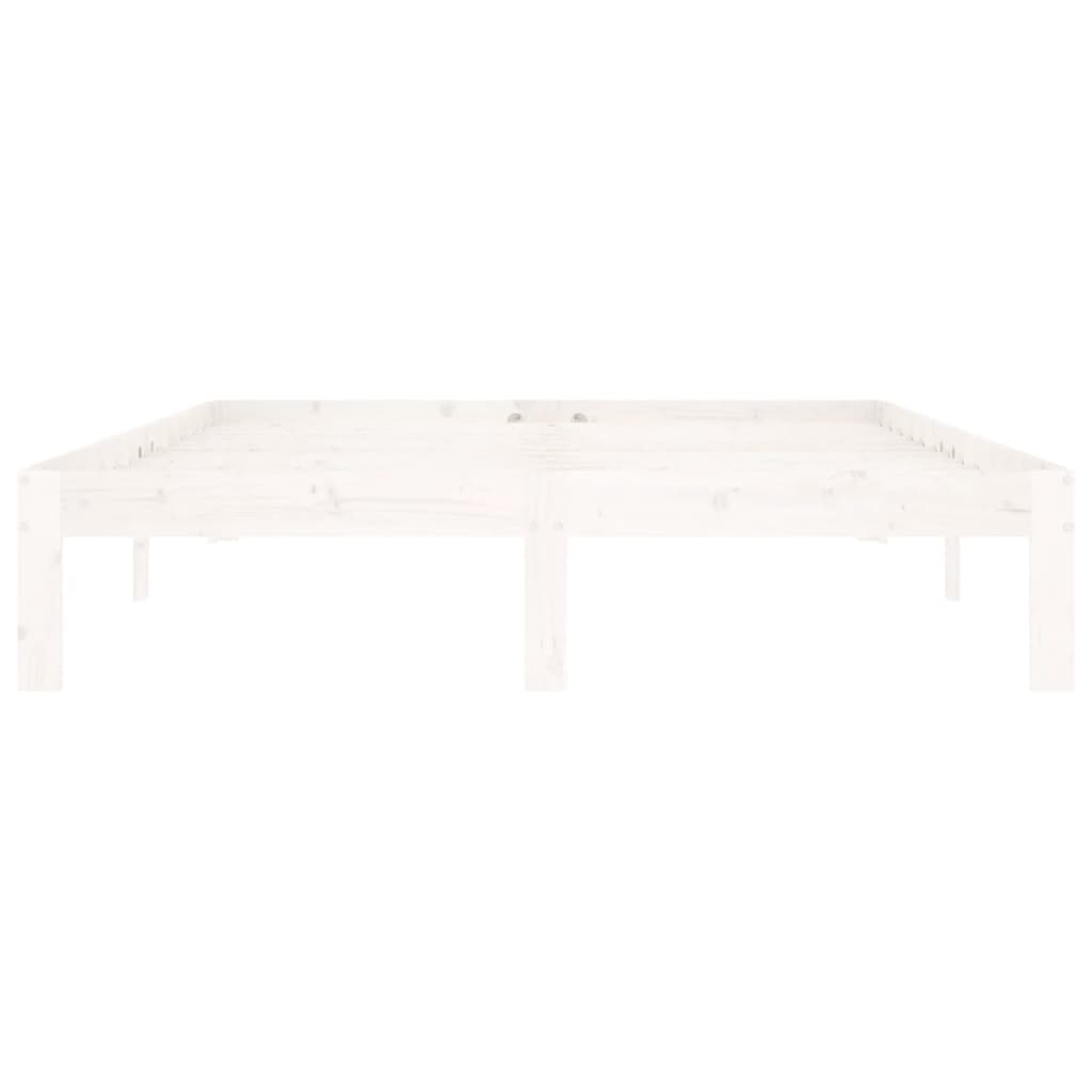 vidaXL Bed Frame without Mattress White Solid Wood Pine 140x200cm