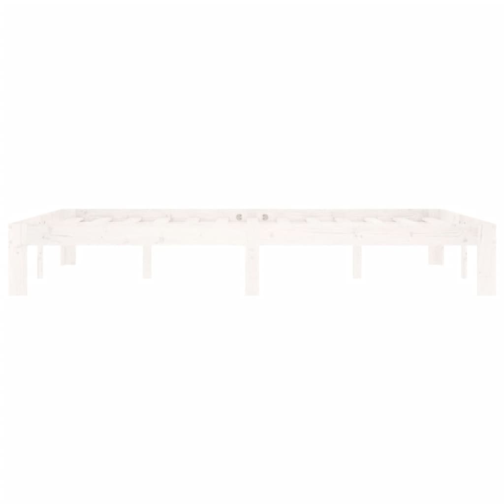 vidaXL Bed Frame without Mattress White Solid Wood Pine 140x200cm