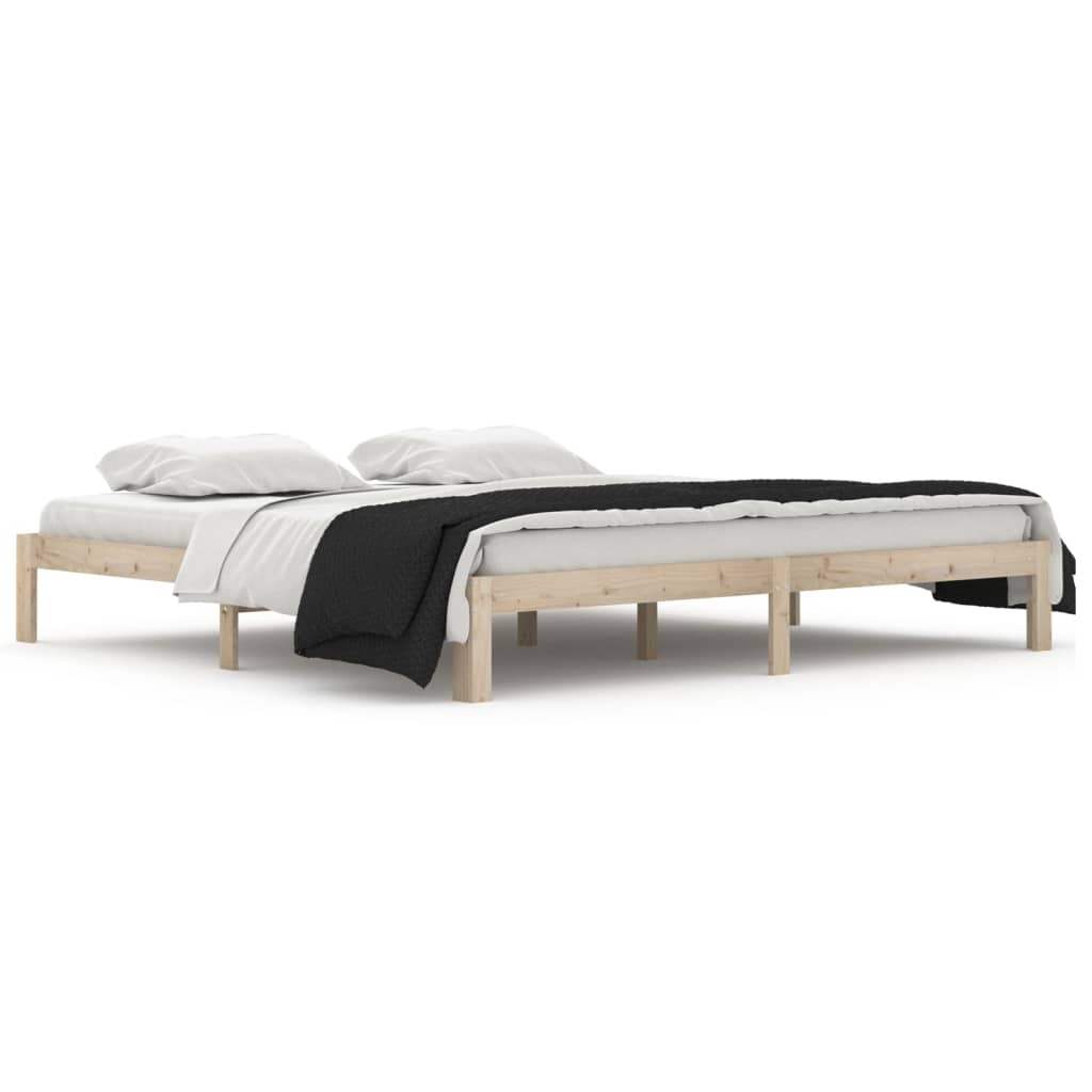 Bed Frame without Mattress Solid Wood Pine 200x200cm