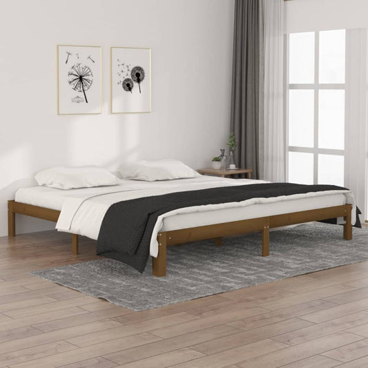 vidaXL Bed Frame without Mattress Honey Brown Solid Wood Pine 200x200cm