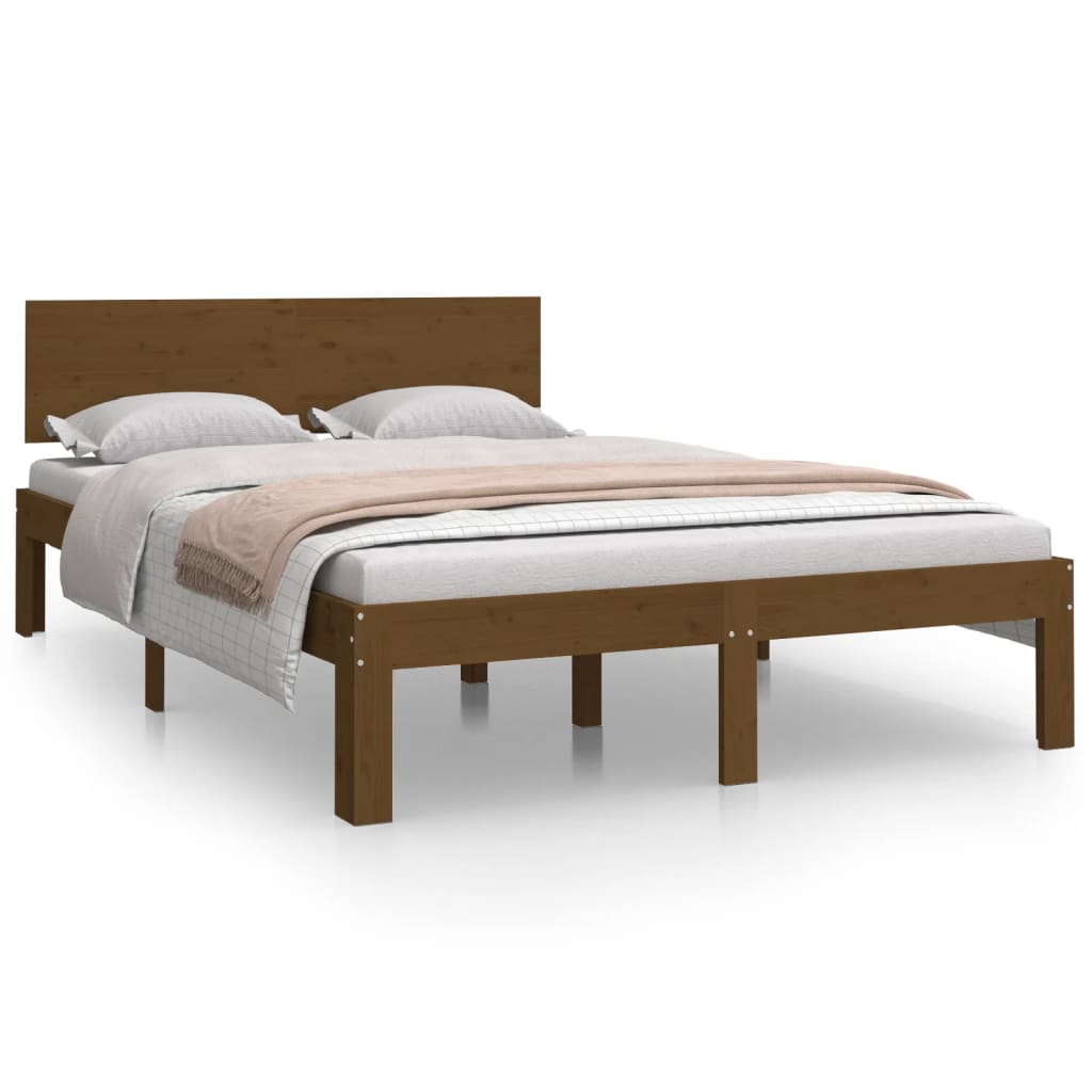 vidaXL Bed Frame without Mattress Honey Brown 120x190cm Small Double