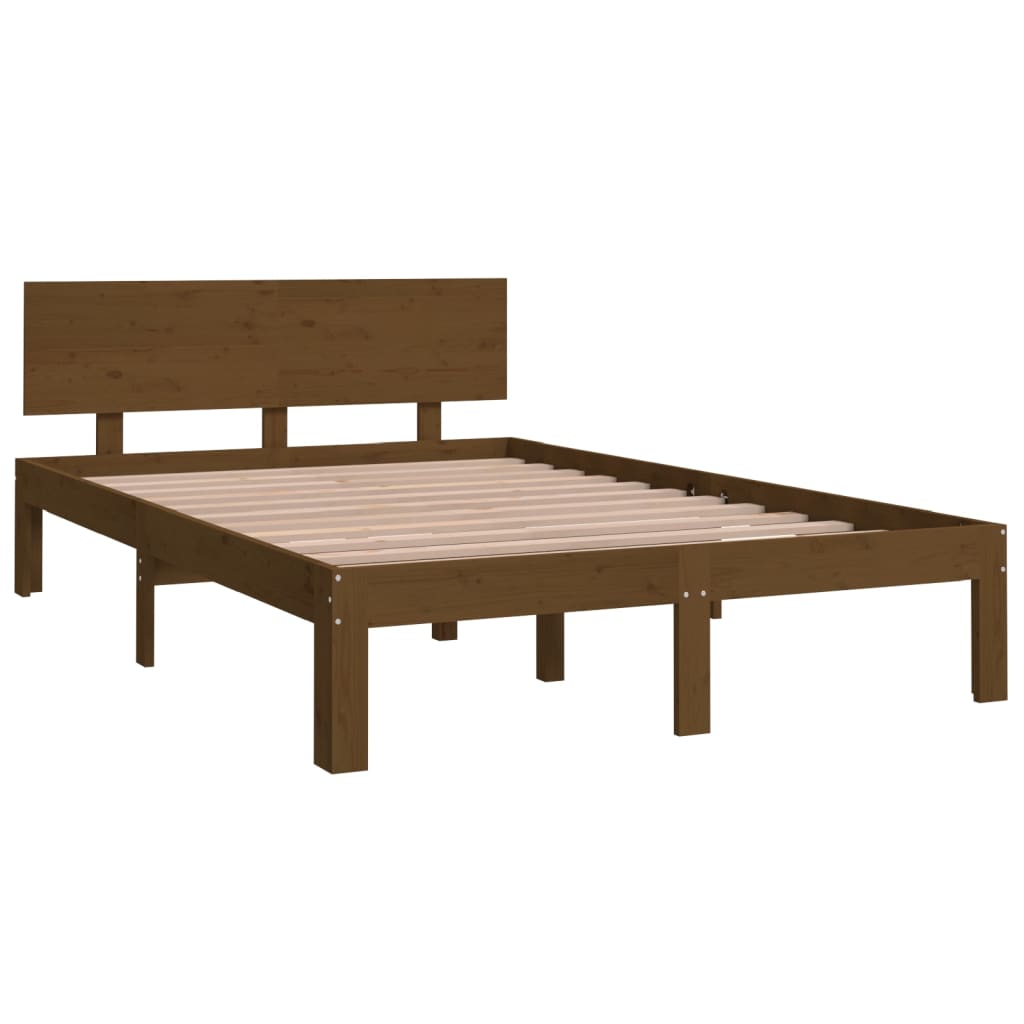 vidaXL Bed Frame without Mattress Honey Brown 120x190cm Small Double