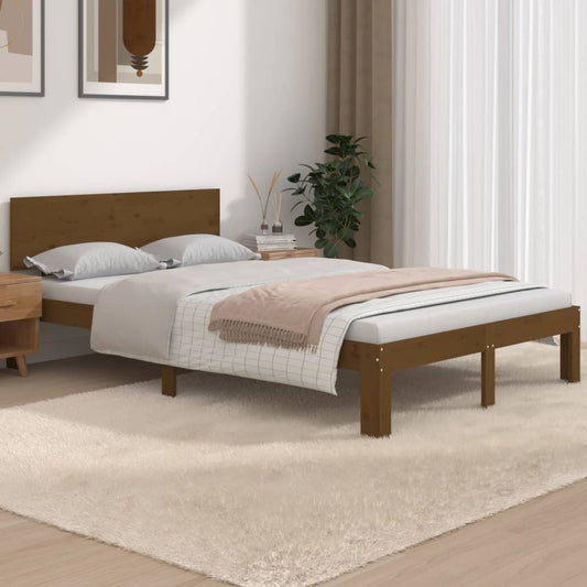 vidaXL Bed Frame without Mattress Honey Brown 120x190cm Small Double