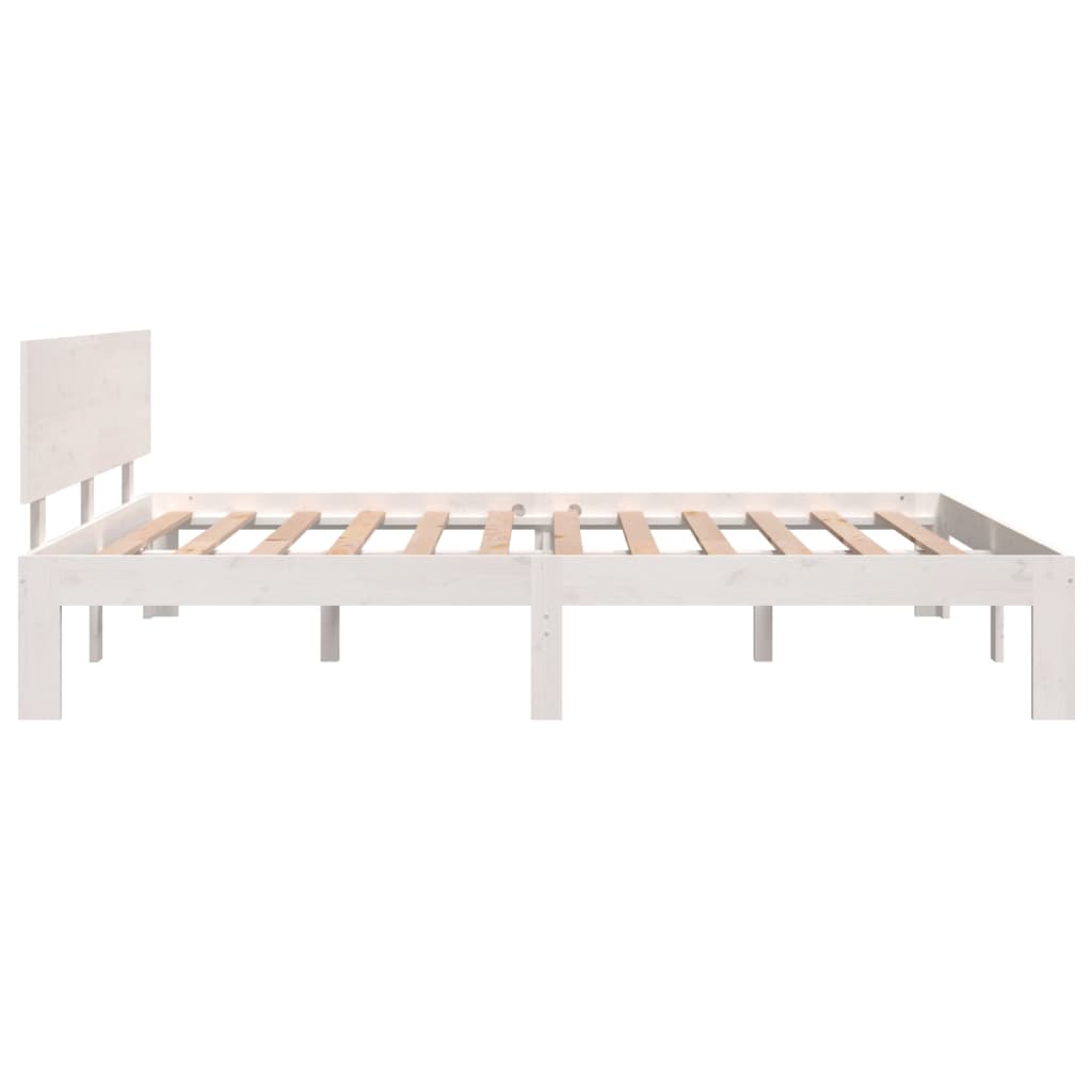 vidaXL Bed Frame without Mattress White Solid Wood Pine 140x190cm