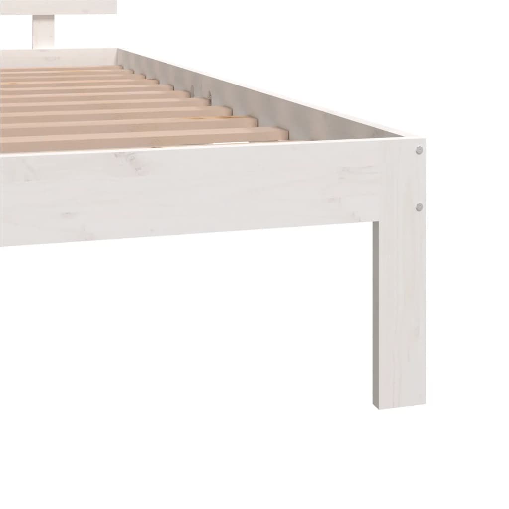 vidaXL Bed Frame without Mattress White Solid Wood Pine 140x190cm