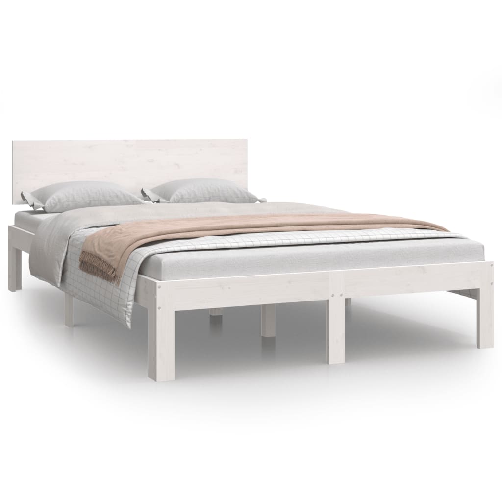 Bed Frame | White | Solid pine wood, plywood slats | 120x200 cm | Tough