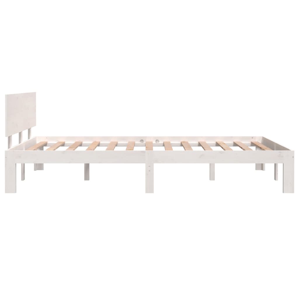 Bed Frame | White | Solid pine wood, plywood slats | 120x200 cm | Tough