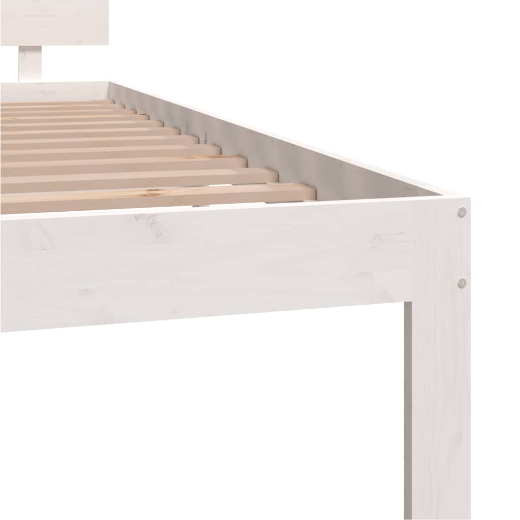 Bed Frame | White | Solid pine wood, plywood slats | 120x200 cm | Tough