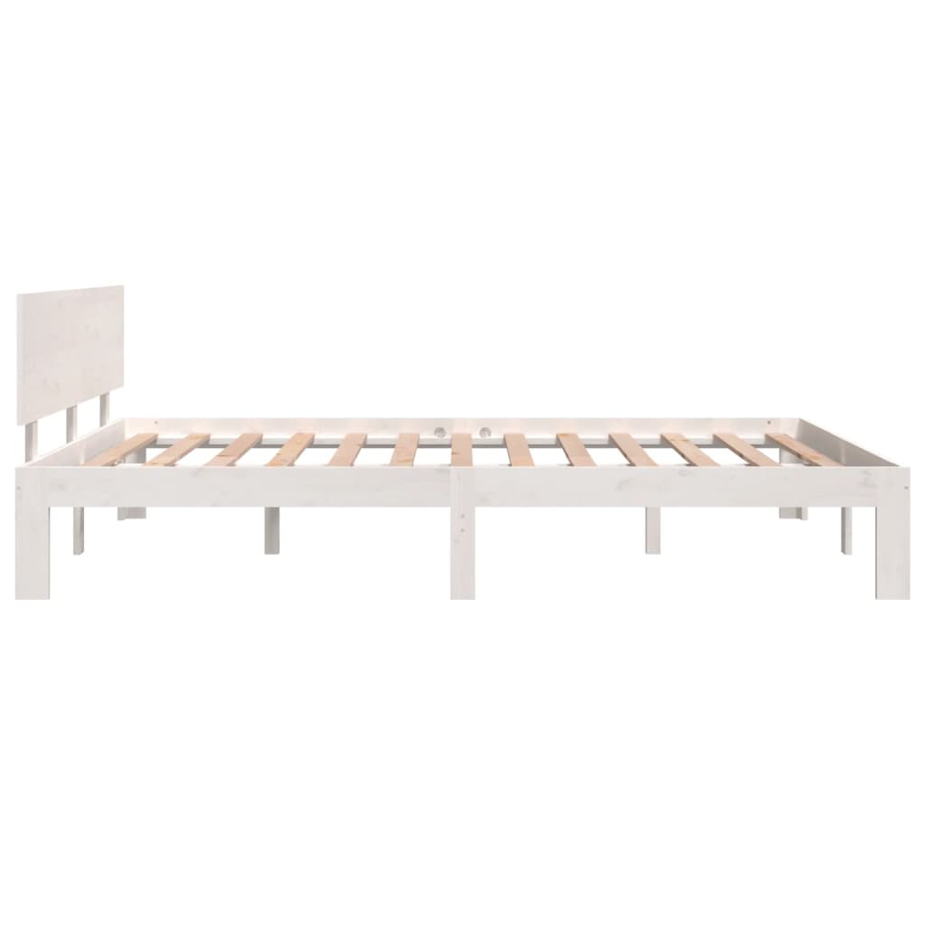 vidaXL Bed Frame without Mattress White Solid Wood Pine 140x200cm