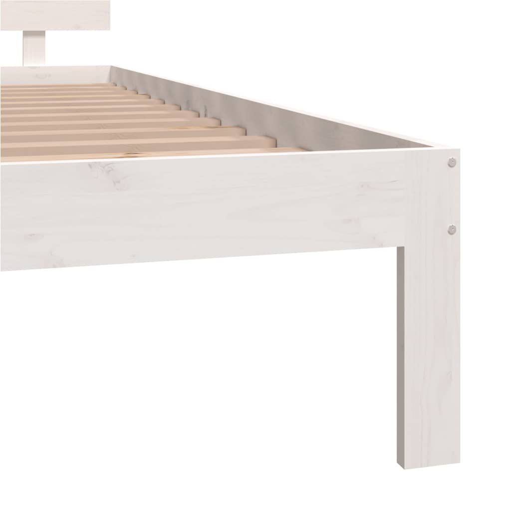 vidaXL Bed Frame without Mattress White Solid Wood Pine 140x200cm