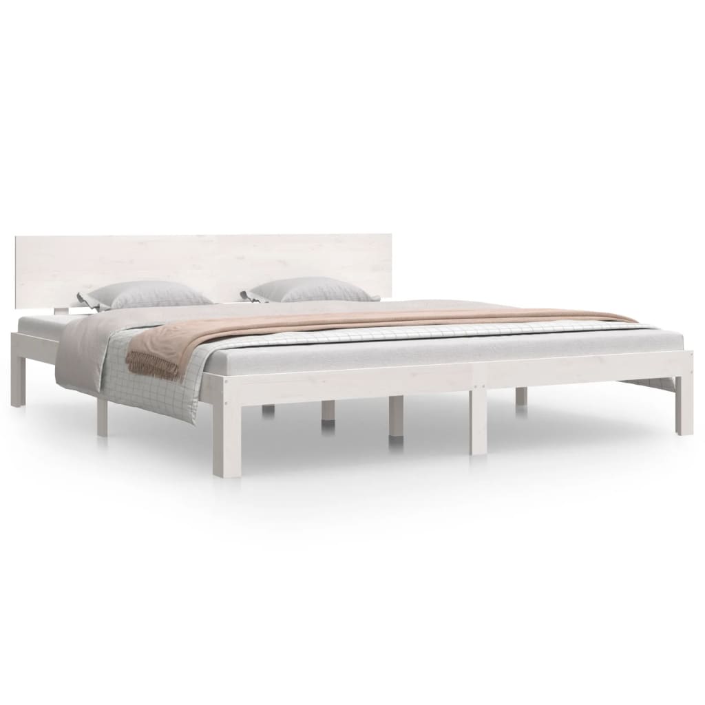 vidaXL Bed Frame without Mattress White 180x200cm Super King Size