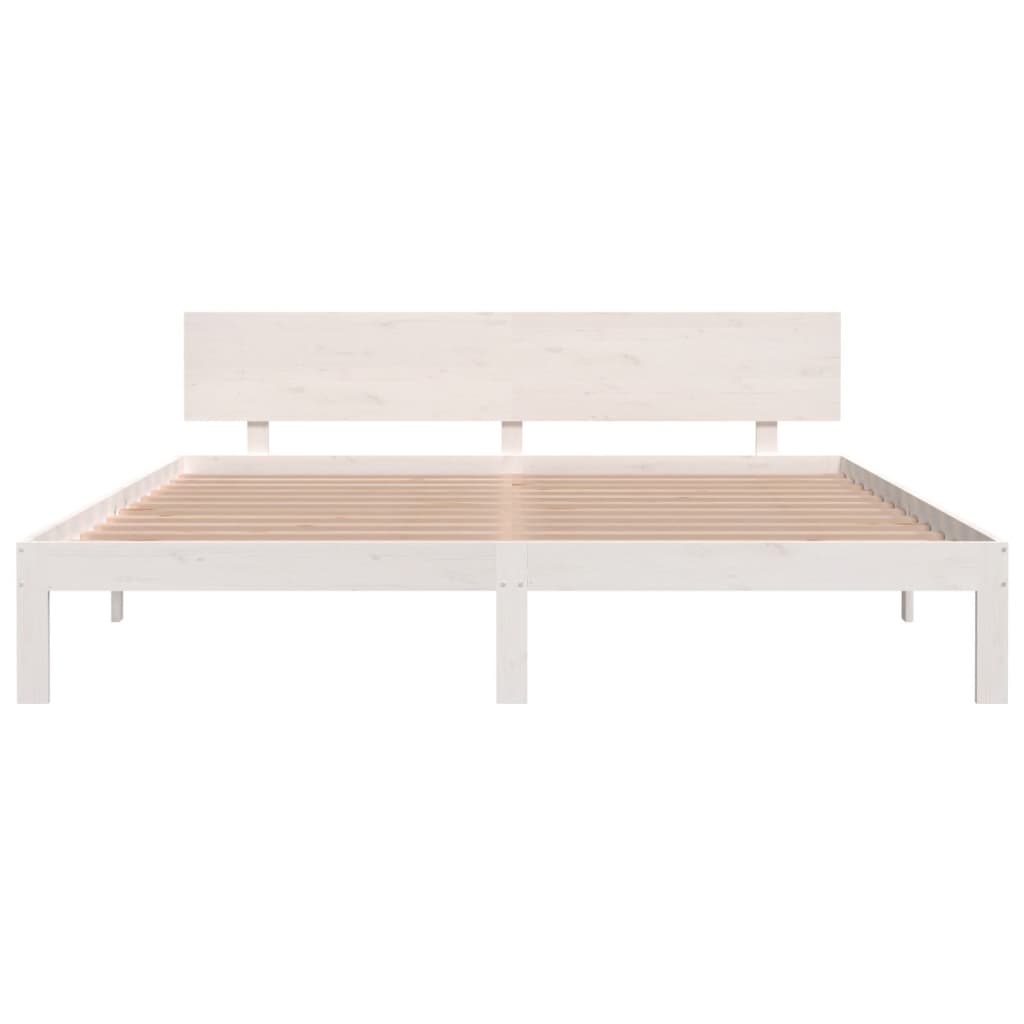 vidaXL Bed Frame without Mattress White 180x200cm Super King Size