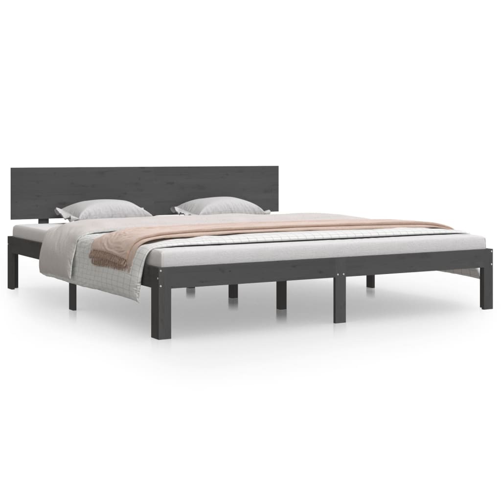 vidaXL Bed Frame without Mattress Grey 180x200cm Super King Size