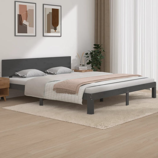 vidaXL Bed Frame without Mattress Grey 180x200cm Super King Size