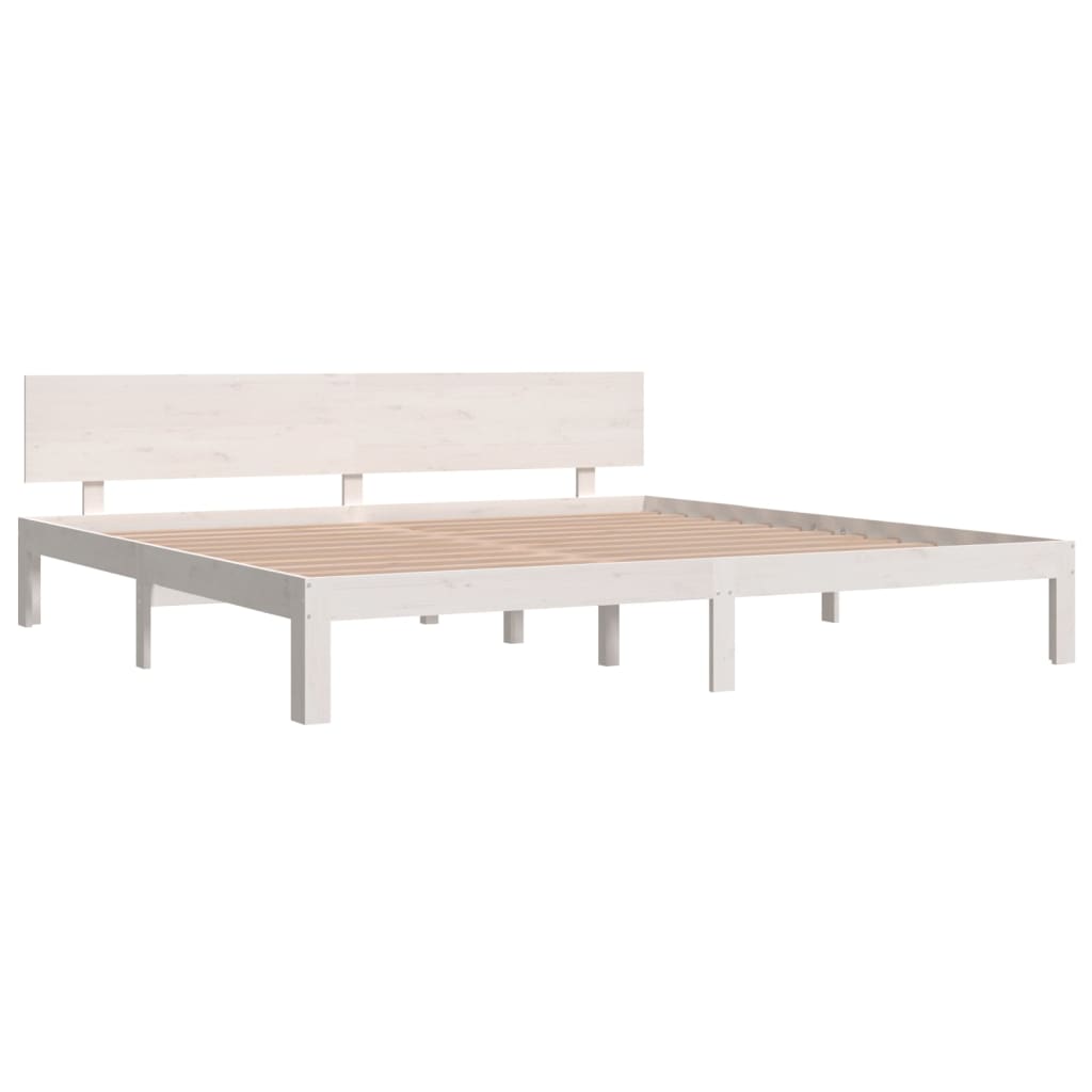 vidaXL Bed Frame without Mattress White Solid Wood Pine 200x200cm