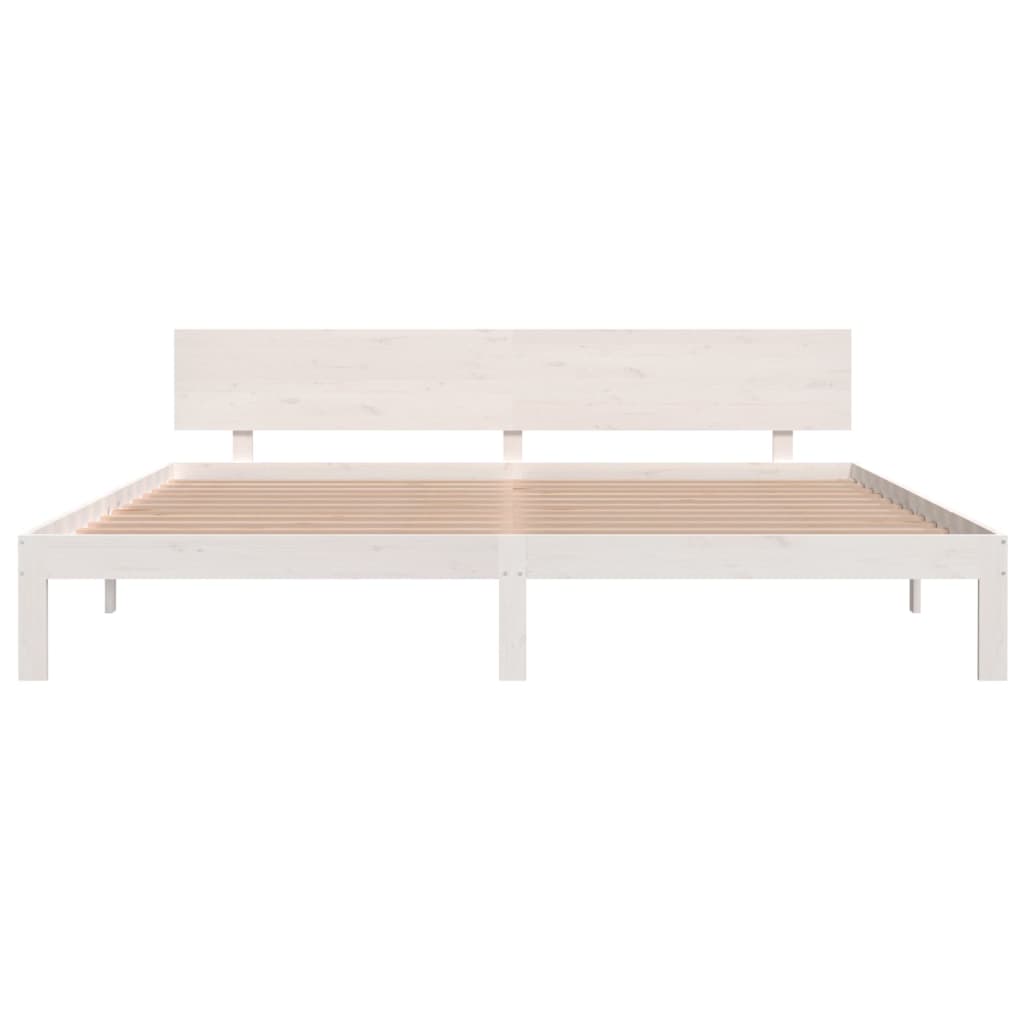 vidaXL Bed Frame without Mattress White Solid Wood Pine 200x200cm