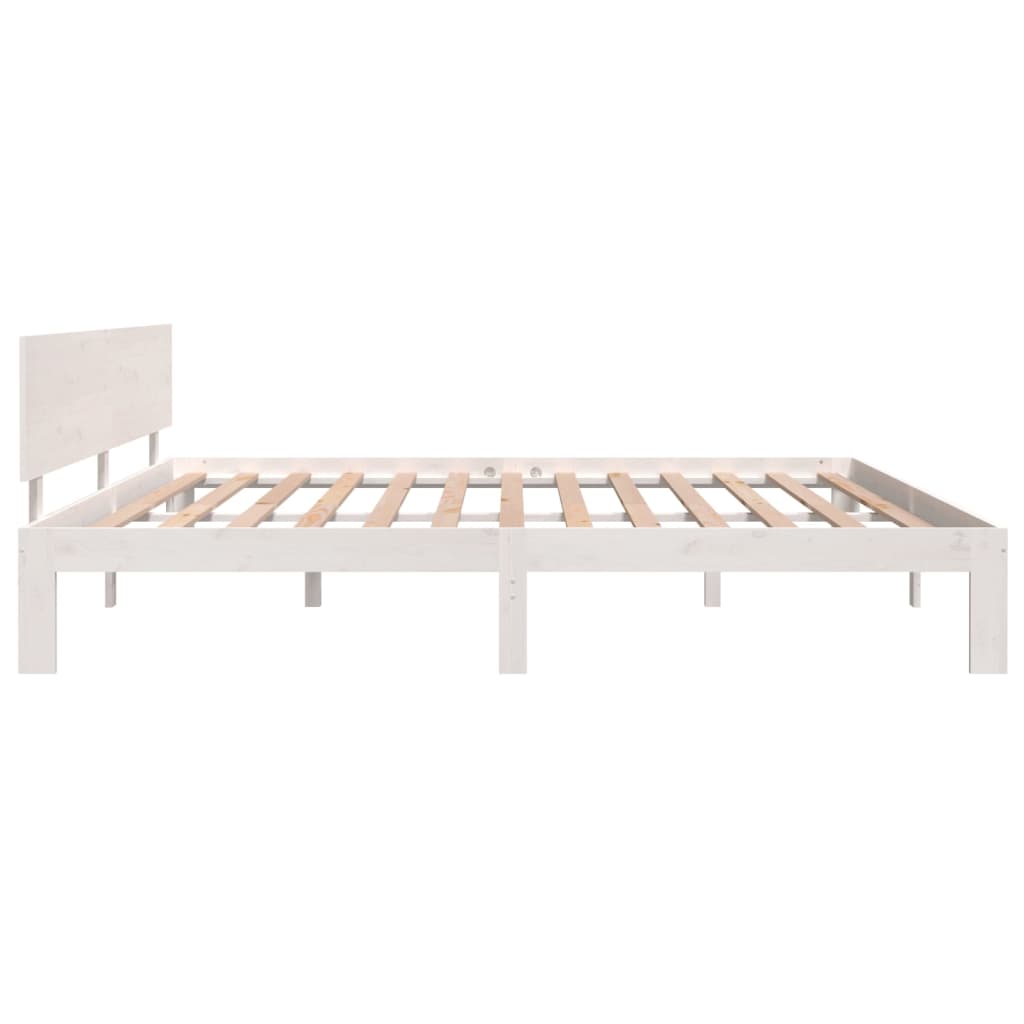 vidaXL Bed Frame without Mattress White Solid Wood Pine 200x200cm