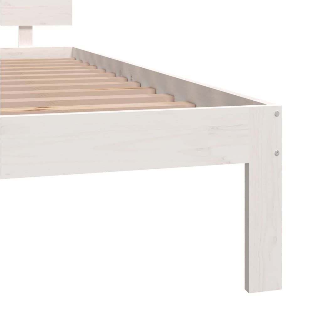 vidaXL Bed Frame without Mattress White Solid Wood Pine 200x200cm