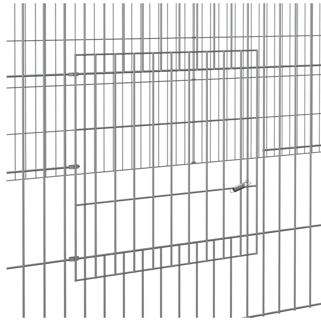 vidaXL 2-Panel Rabbit Cage 220x110x55 cm Galvanised Iron