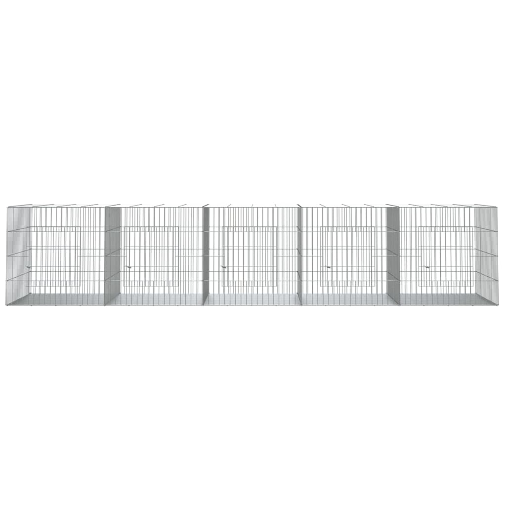 vidaXL 5-Panel Rabbit Cage 273x79x54 cm Galvanised Iron