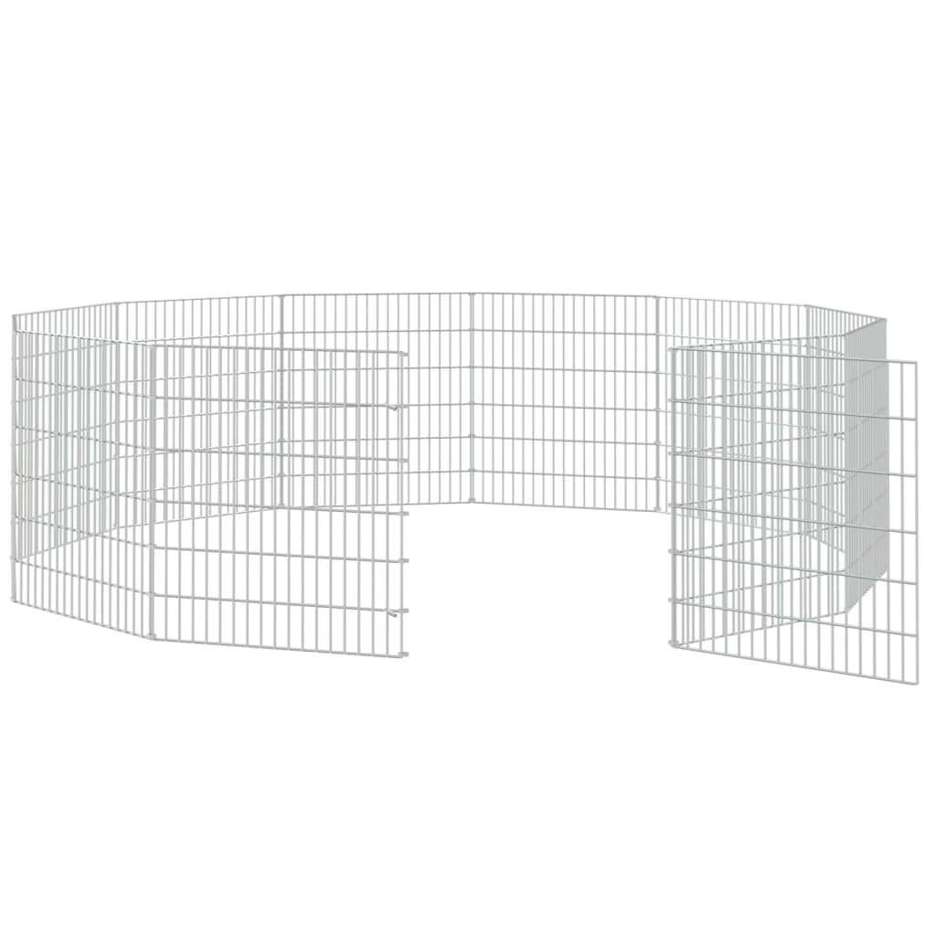 vidaXL Free Range Animal Enclosure 12-Panel 54x60 cm Galvanised Iron