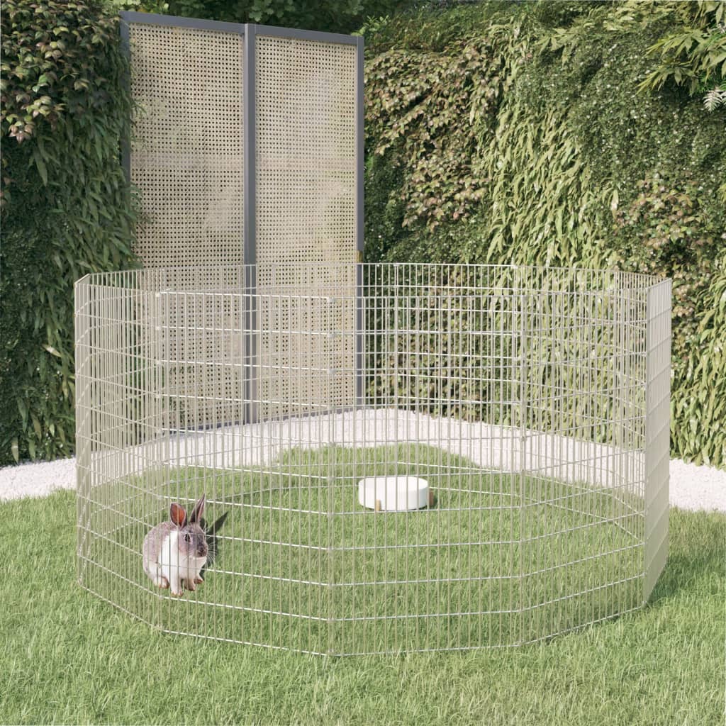 vidaXL Free Range Animal Enclosure 12-Panel 54x100 cm Galvanised Iron