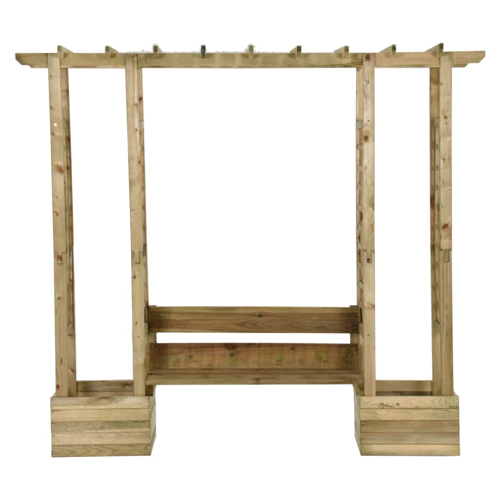 vidaXL Garden Pergola with Bench&Planters Impregnated Solid Wood Pine