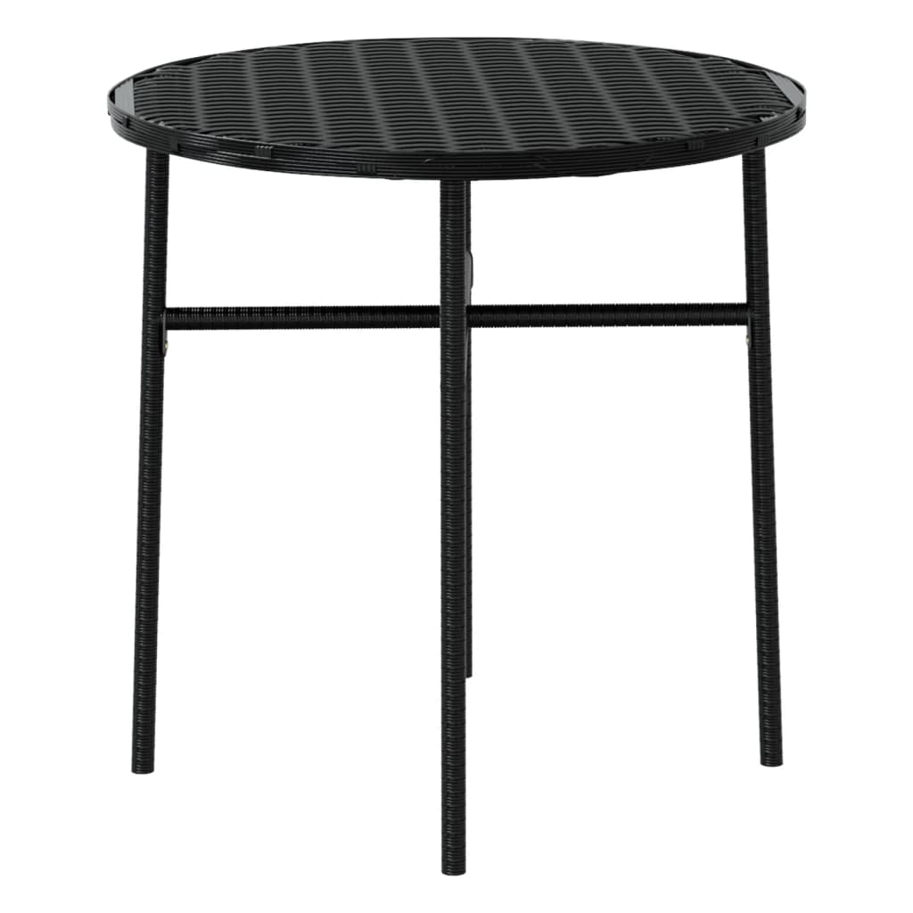 Garden Dining Set | Black | Poly Rattan, Powder-Coated Steel, PP board
