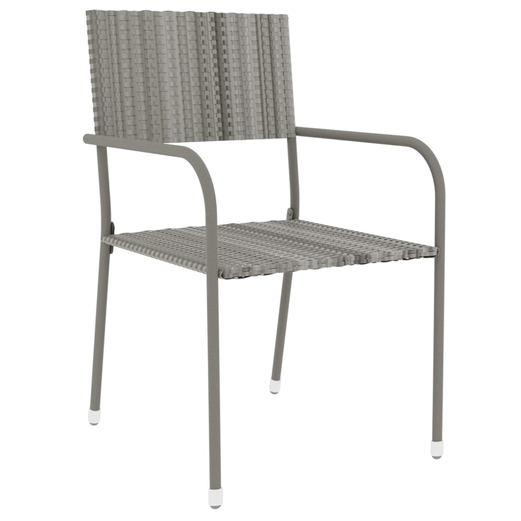 Garden Dining Set | Grey | PE rattan, powder-coated steel, PP board