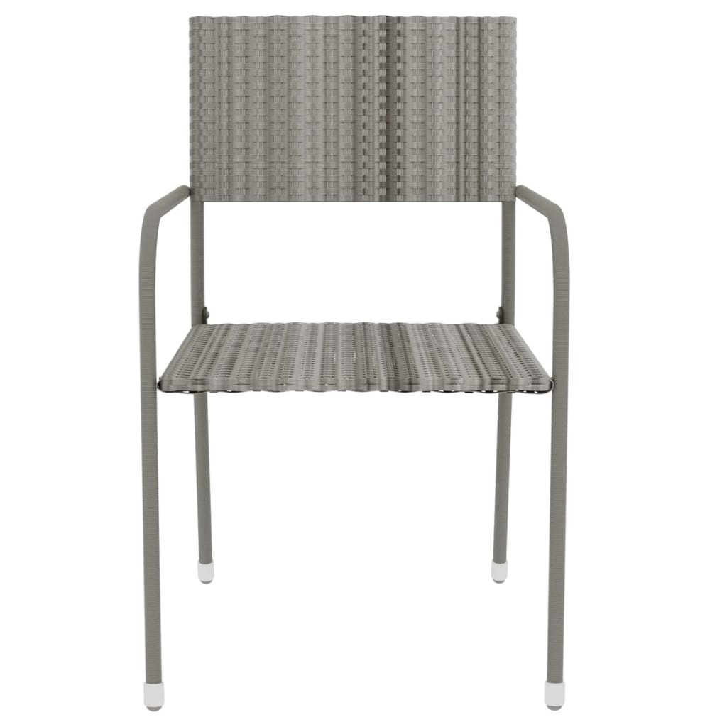 Garden Dining Set | Grey | PE rattan, powder-coated steel, PP board