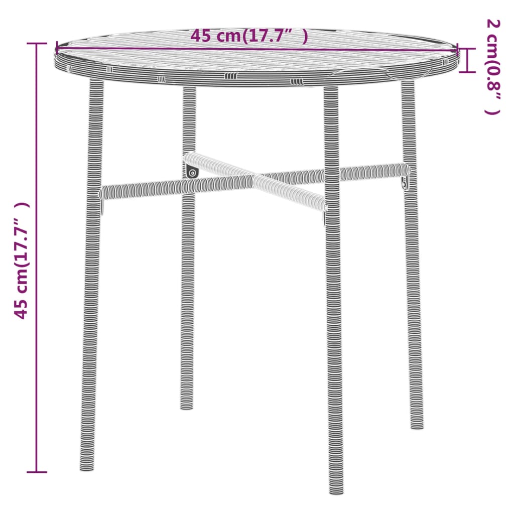 Garden Dining Set | Grey | PE rattan, powder-coated steel, PP board