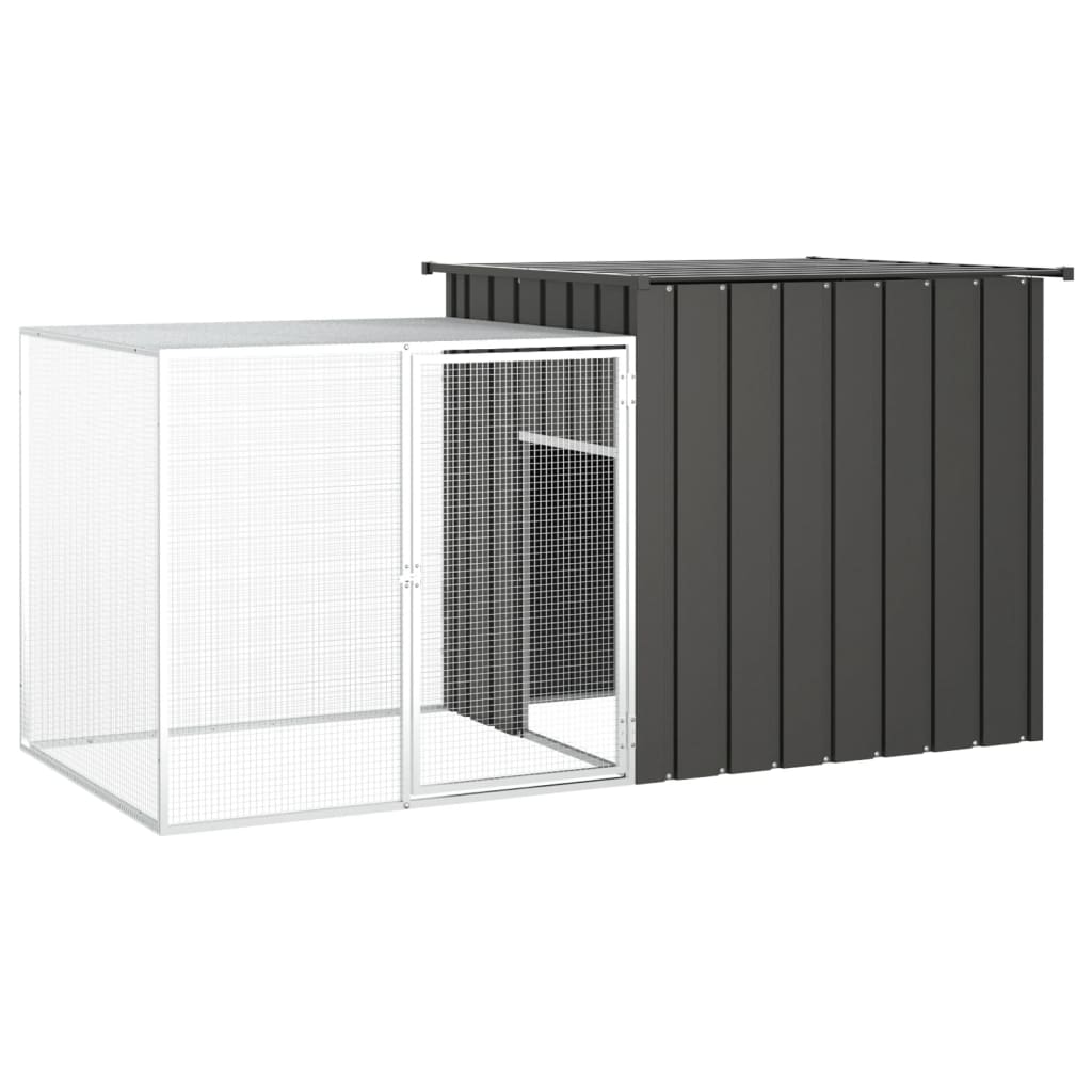 vidaXL Chicken Cage Anthracite 200x91x100 cm Galvanised Steel