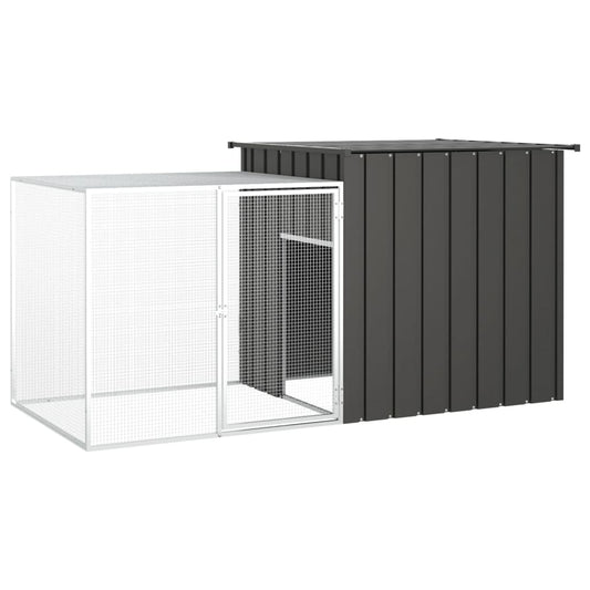 vidaXL Chicken Cage Anthracite 200x91x100 cm Galvanised Steel