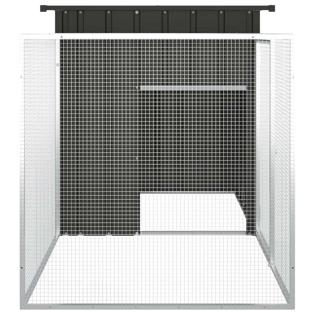 vidaXL Chicken Cage Anthracite 200x91x100 cm Galvanised Steel