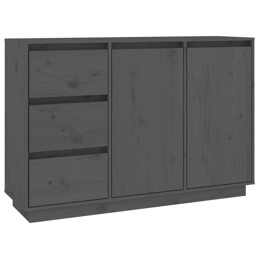 vidaXL Sideboard Grey 111x34x75 cm Solid Wood Pine